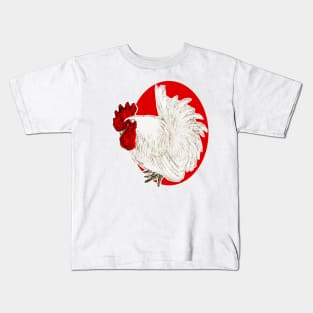 White rooster with red crests Kids T-Shirt